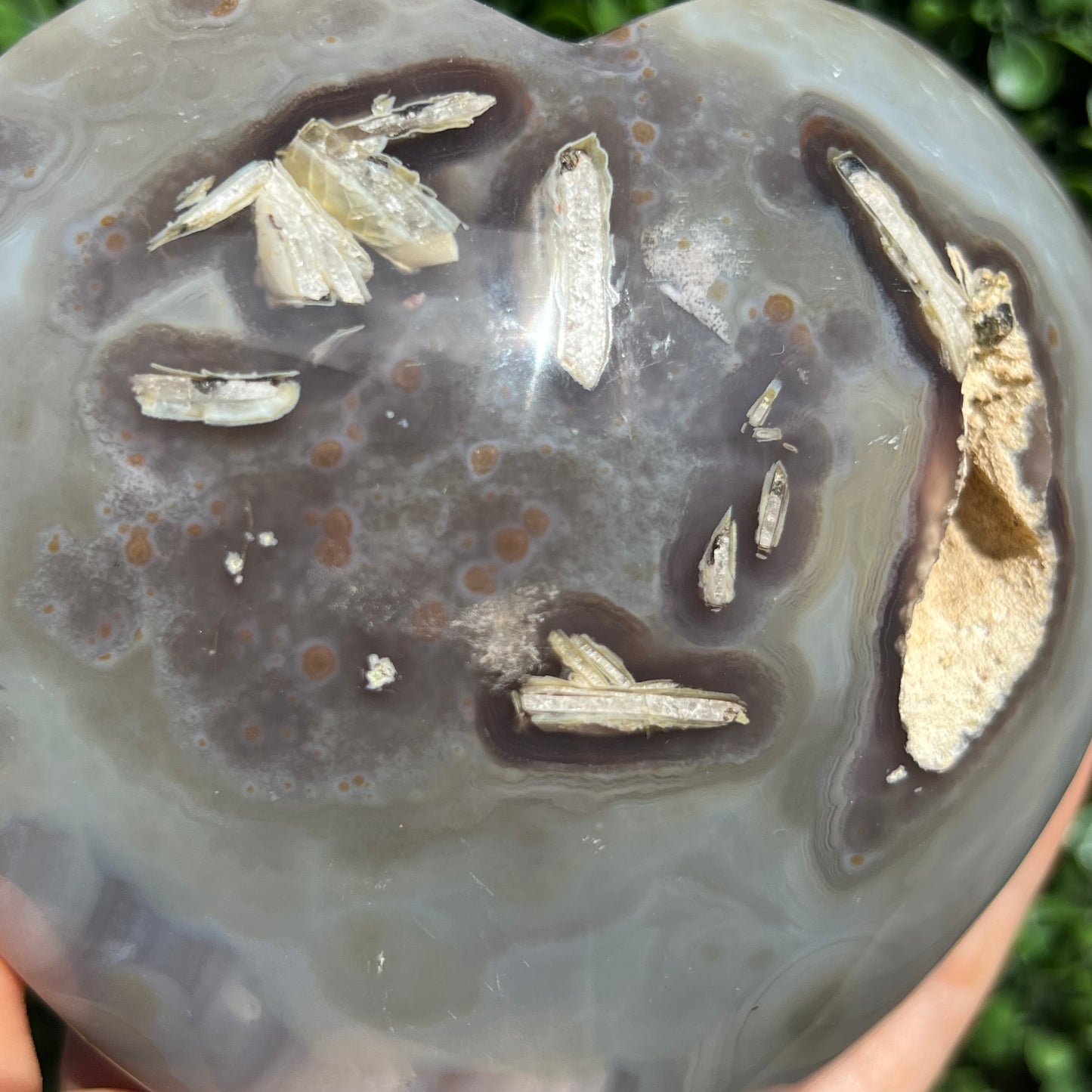 Agate Heart With Druzy