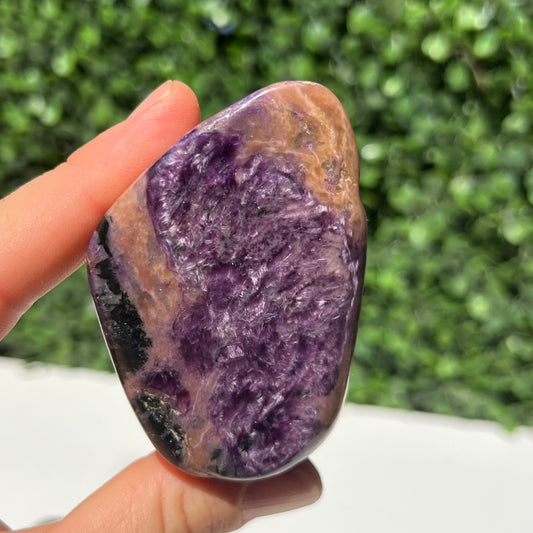 Charoite Palm Stone