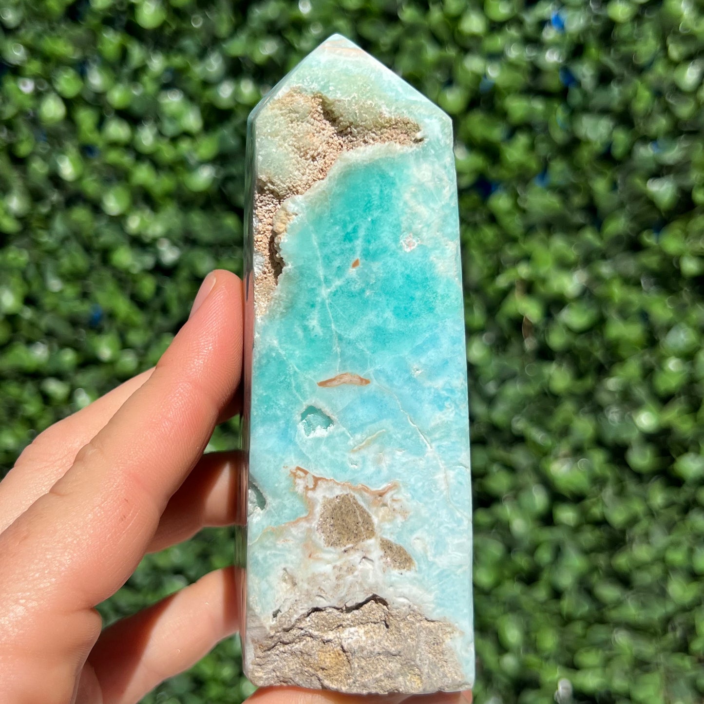 Blue Aragonite Obelisk