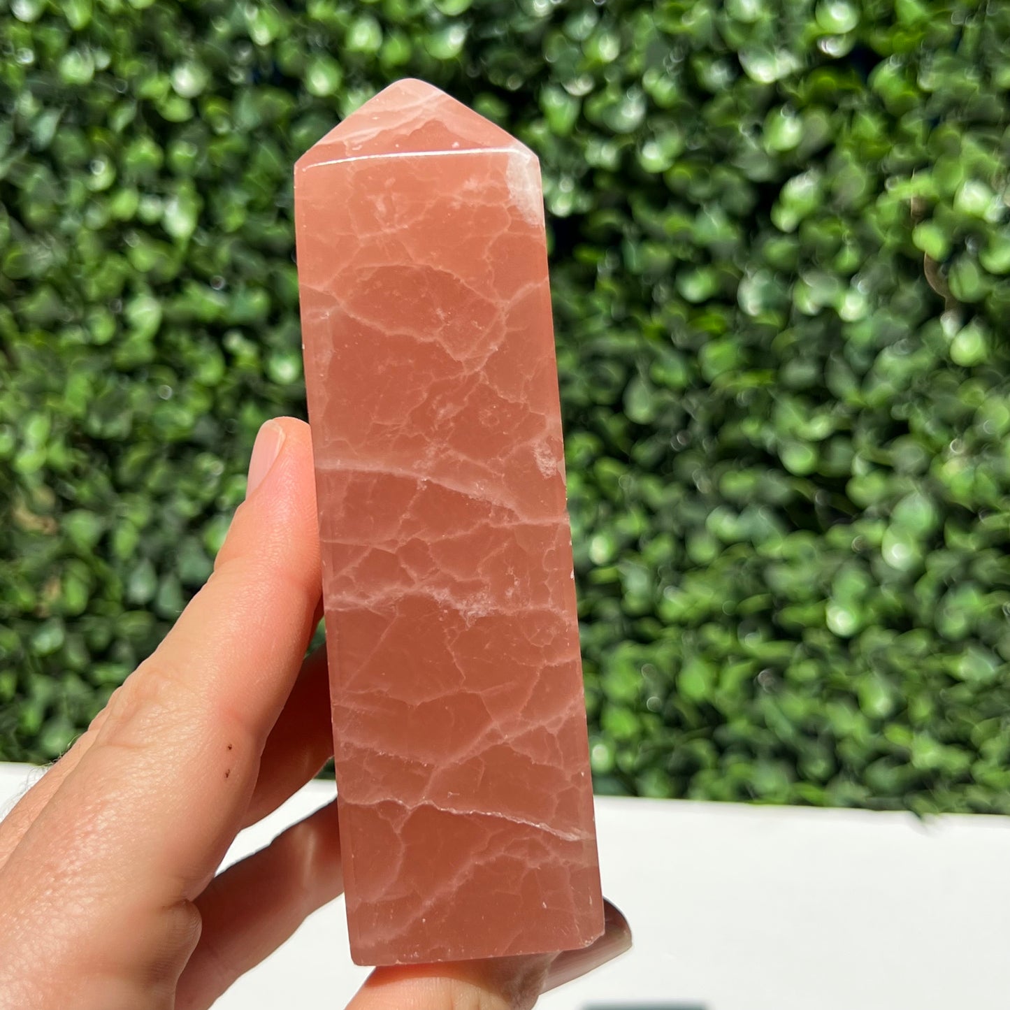 Strawberry Calcite Obelisk