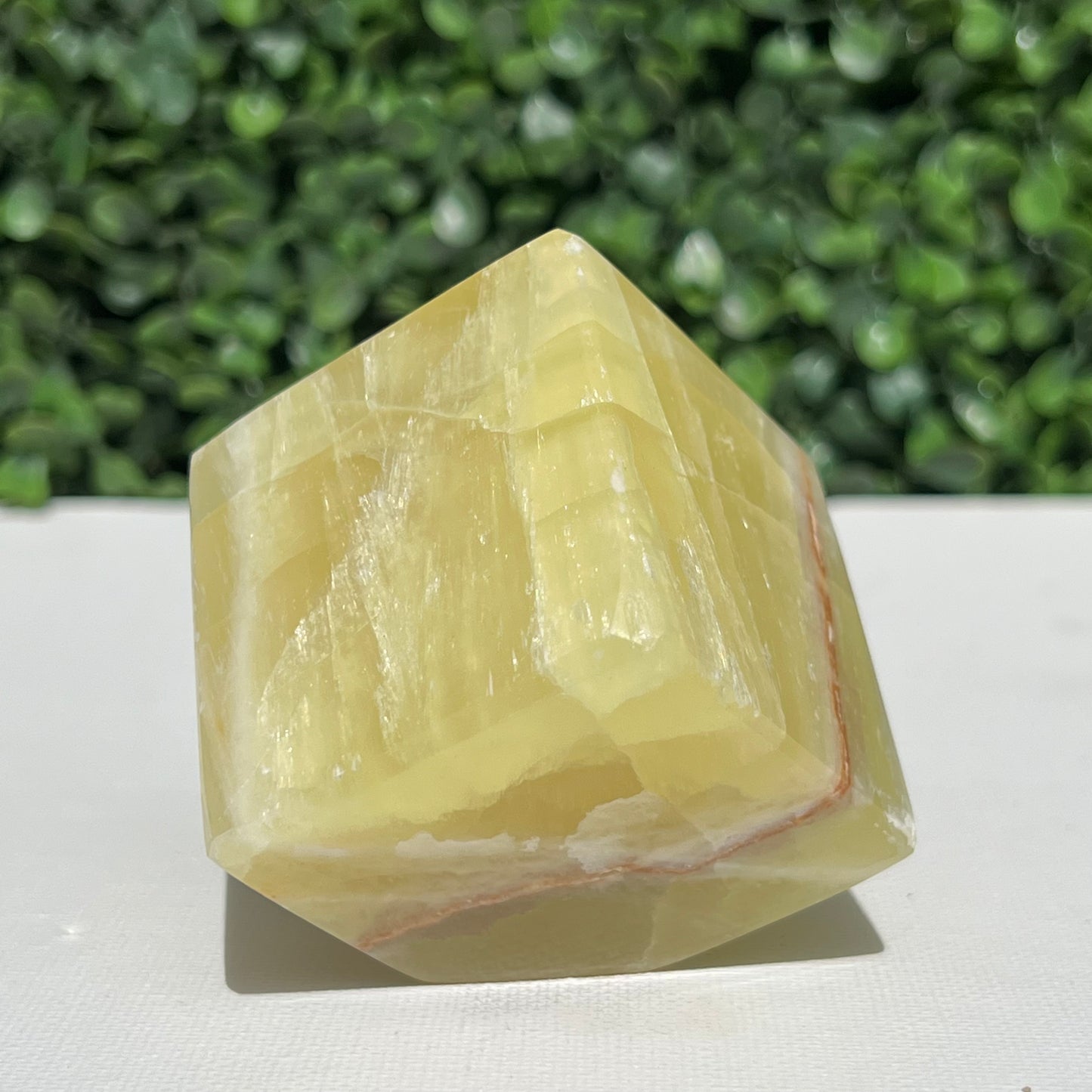 Golden Calcite Crystal Cube