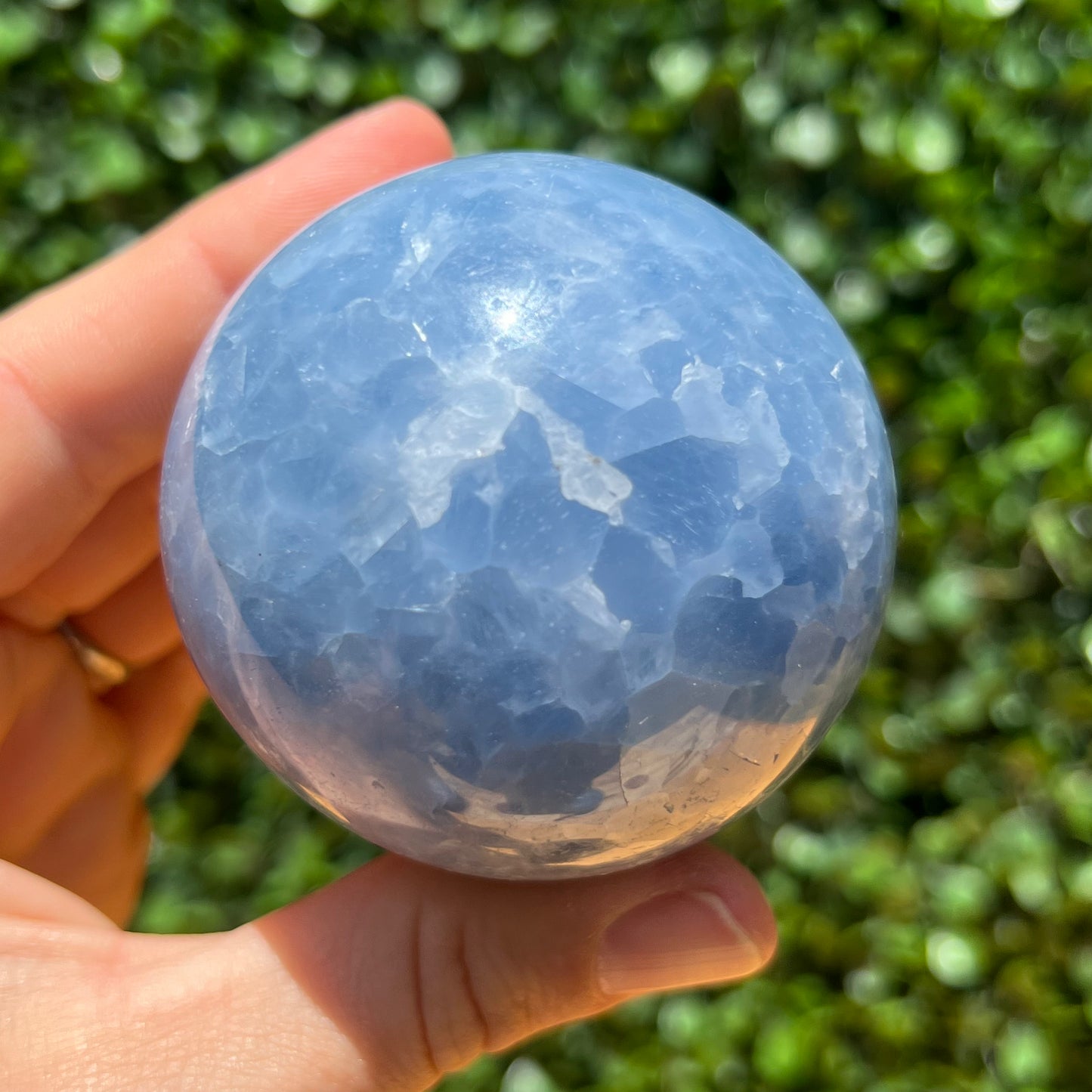Blue Calcite Crystal Sphere