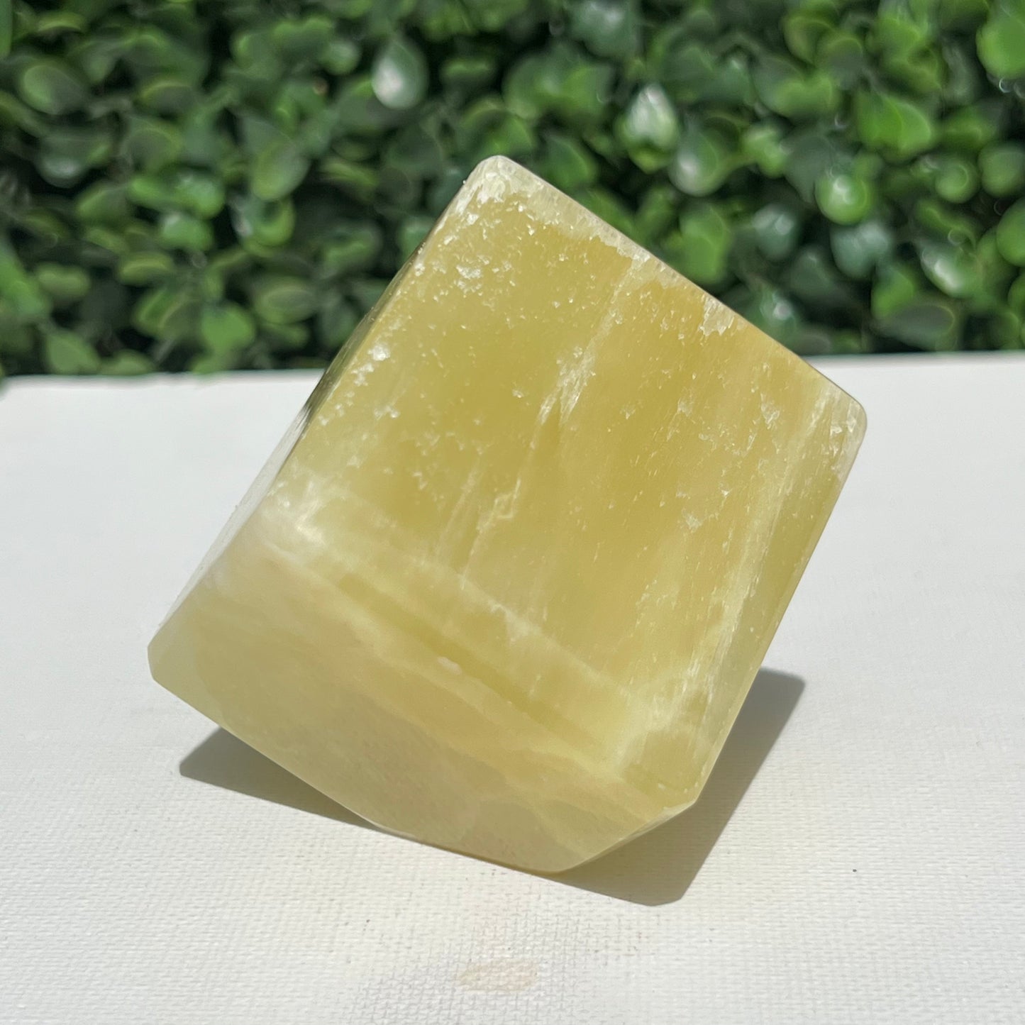 Golden Calcite Crystal Cube