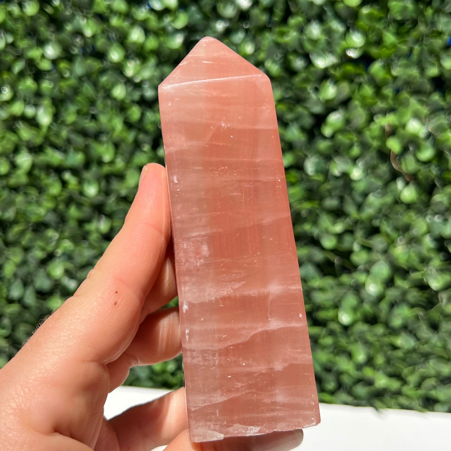 Strawberry Calcite Obelisk