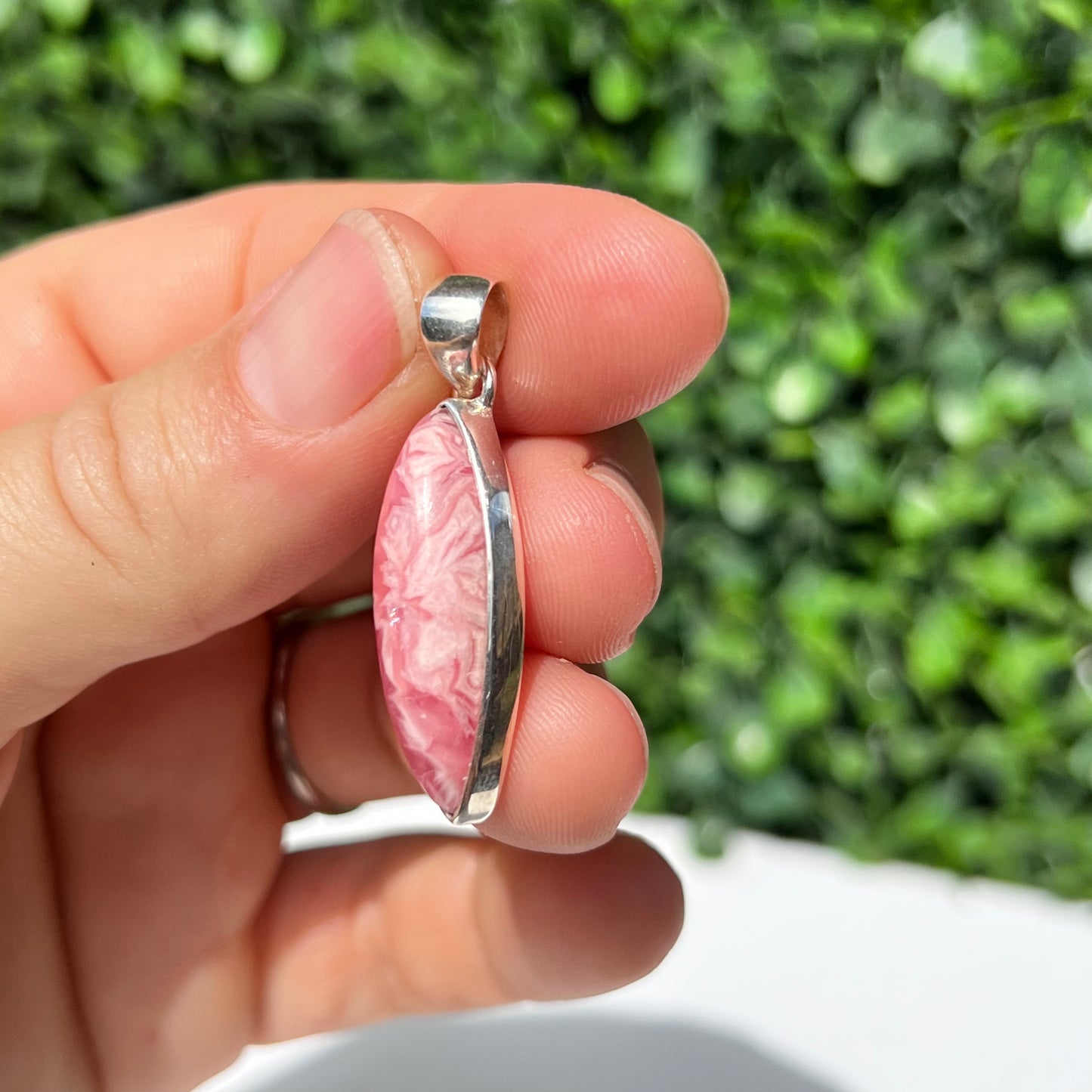 Rhodochrosite 925 Silver Pendant