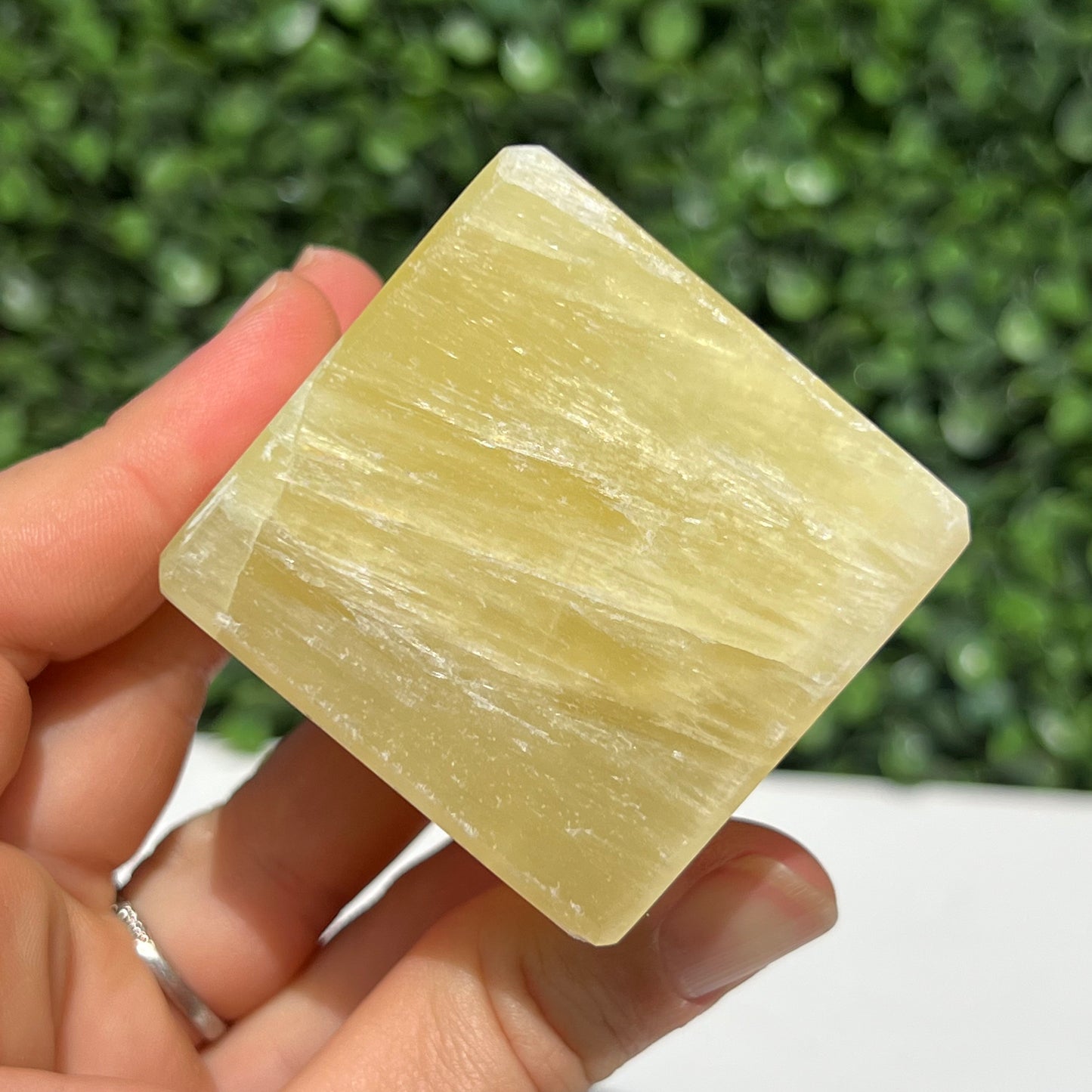 Golden Calcite Crystal Cube