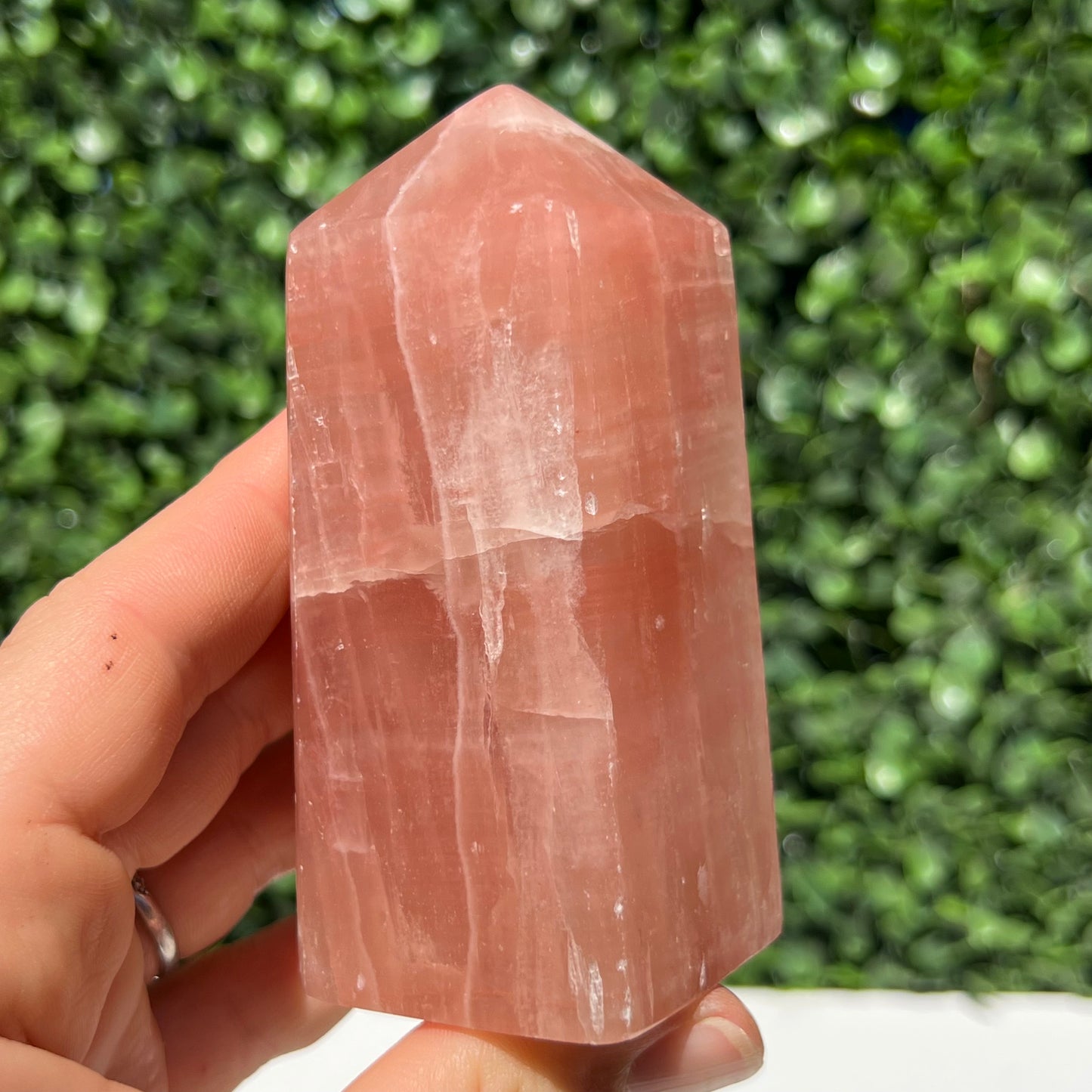 Strawberry Calcite Obelisk