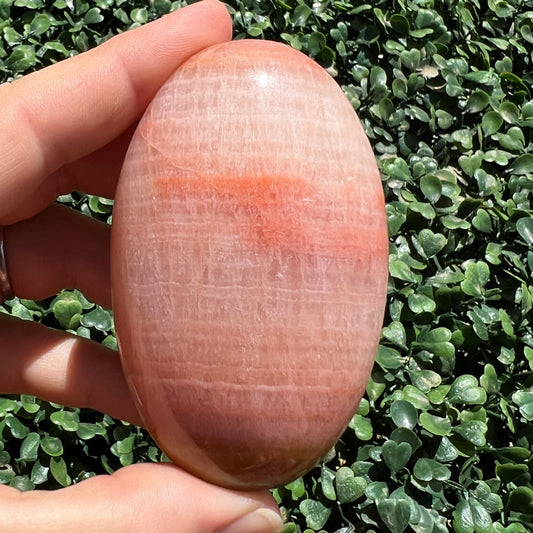 Sunset Banded Calcite Palm Stone