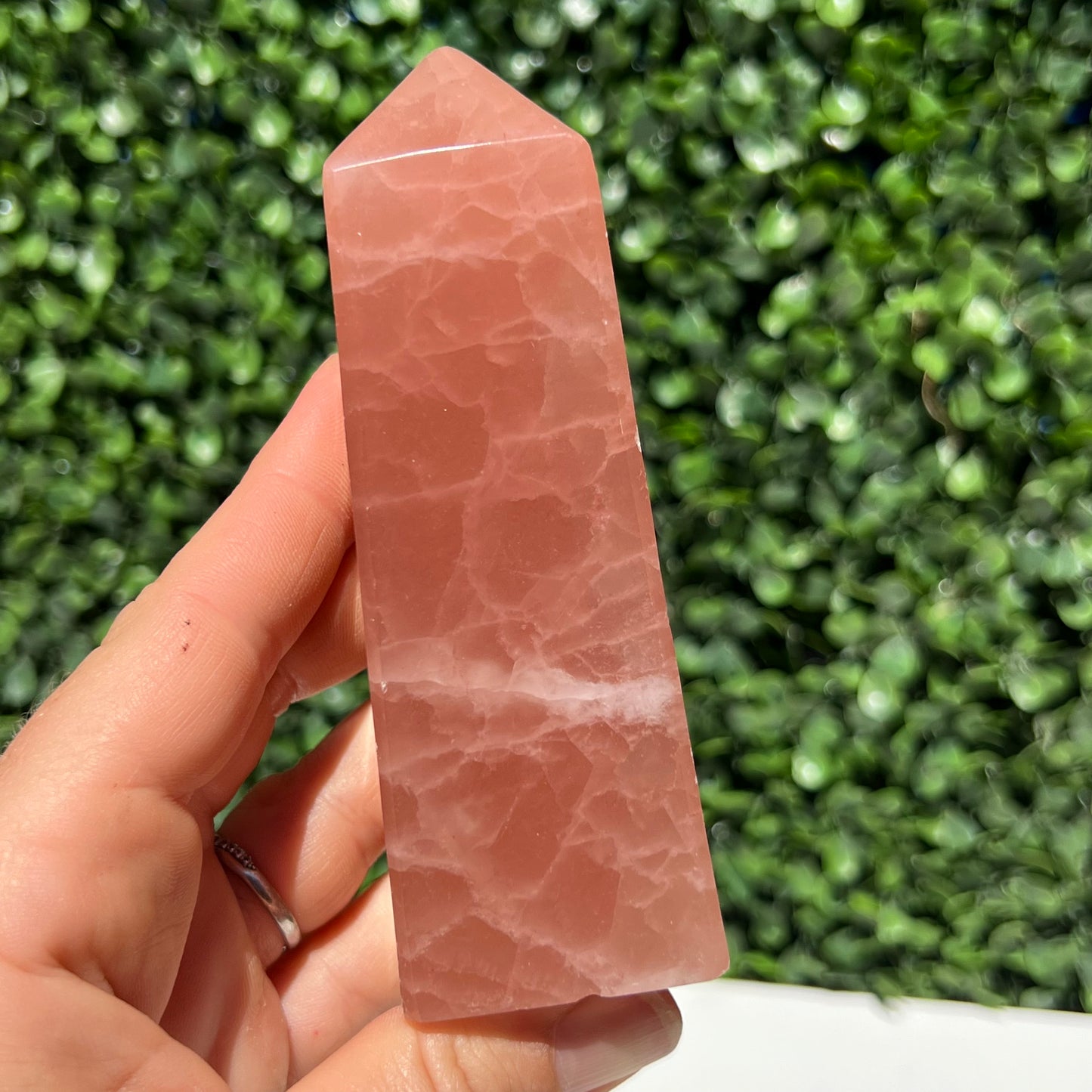 Strawberry Calcite Obelisk