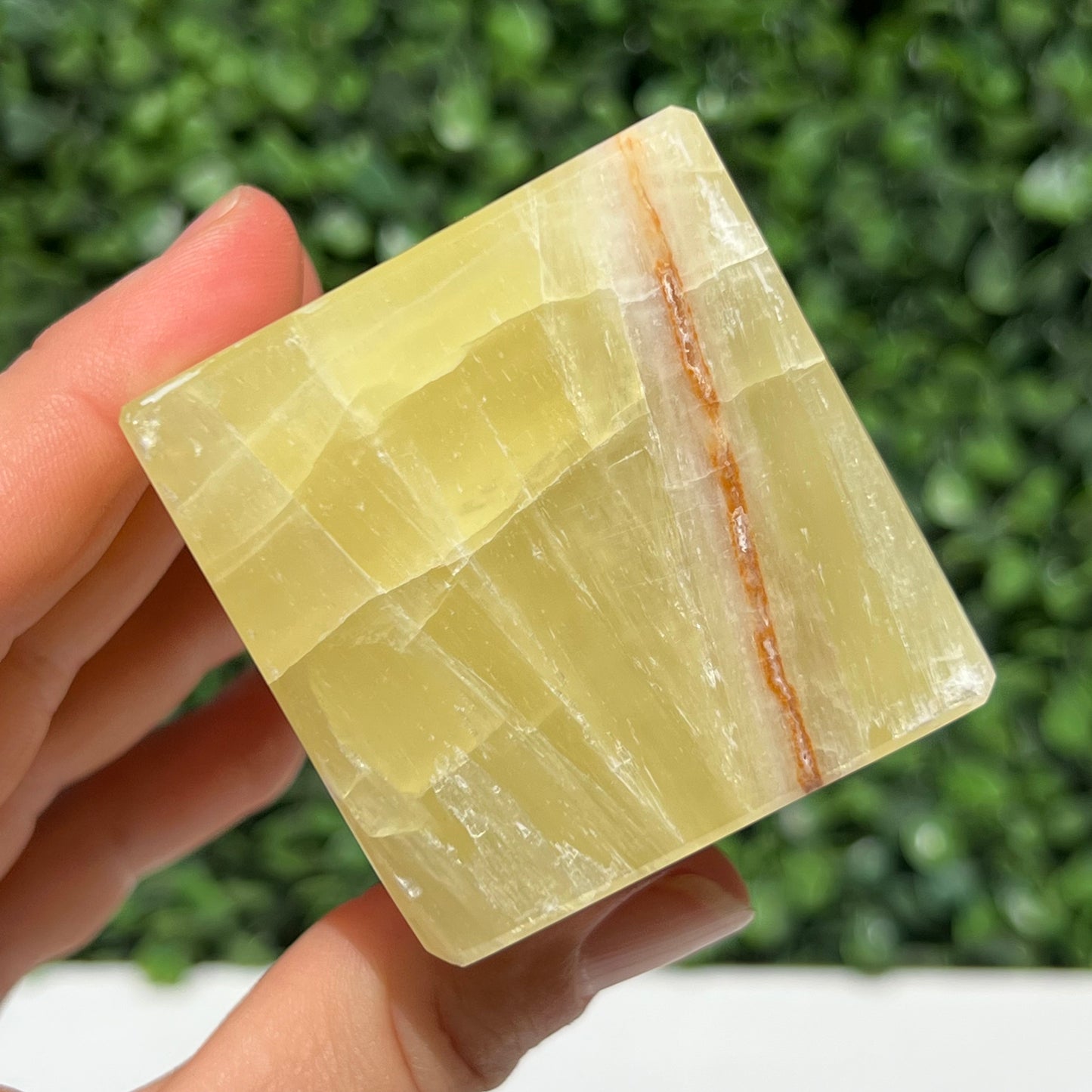 Golden Calcite Crystal Cube
