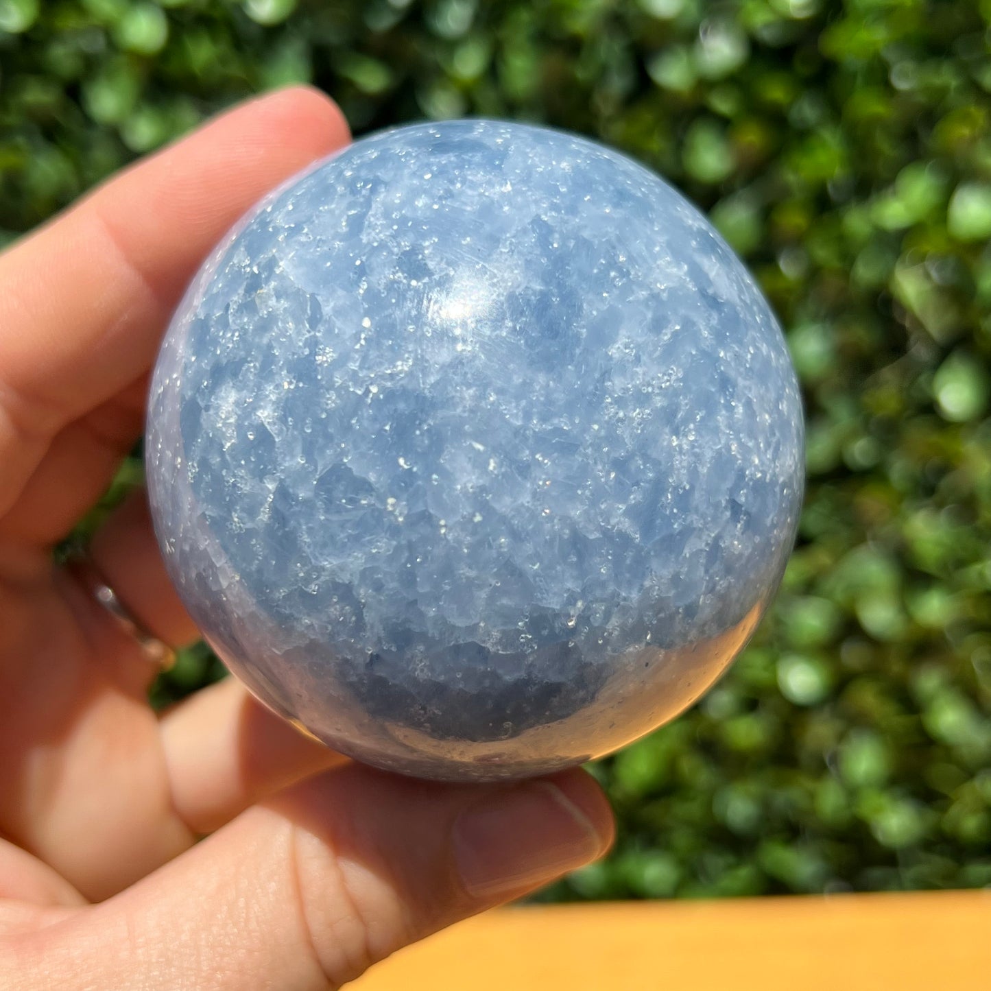 Blue Calcite Crystal Sphere