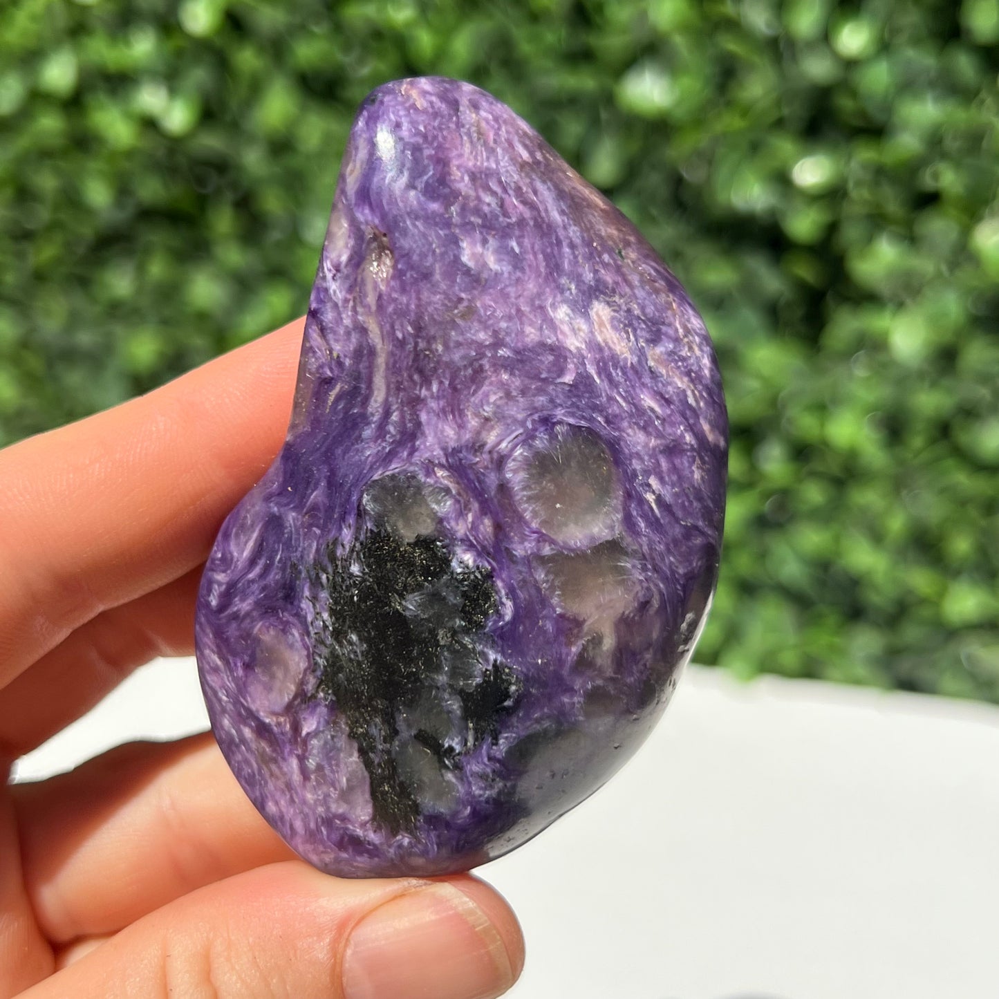 Charoite Palm Stone