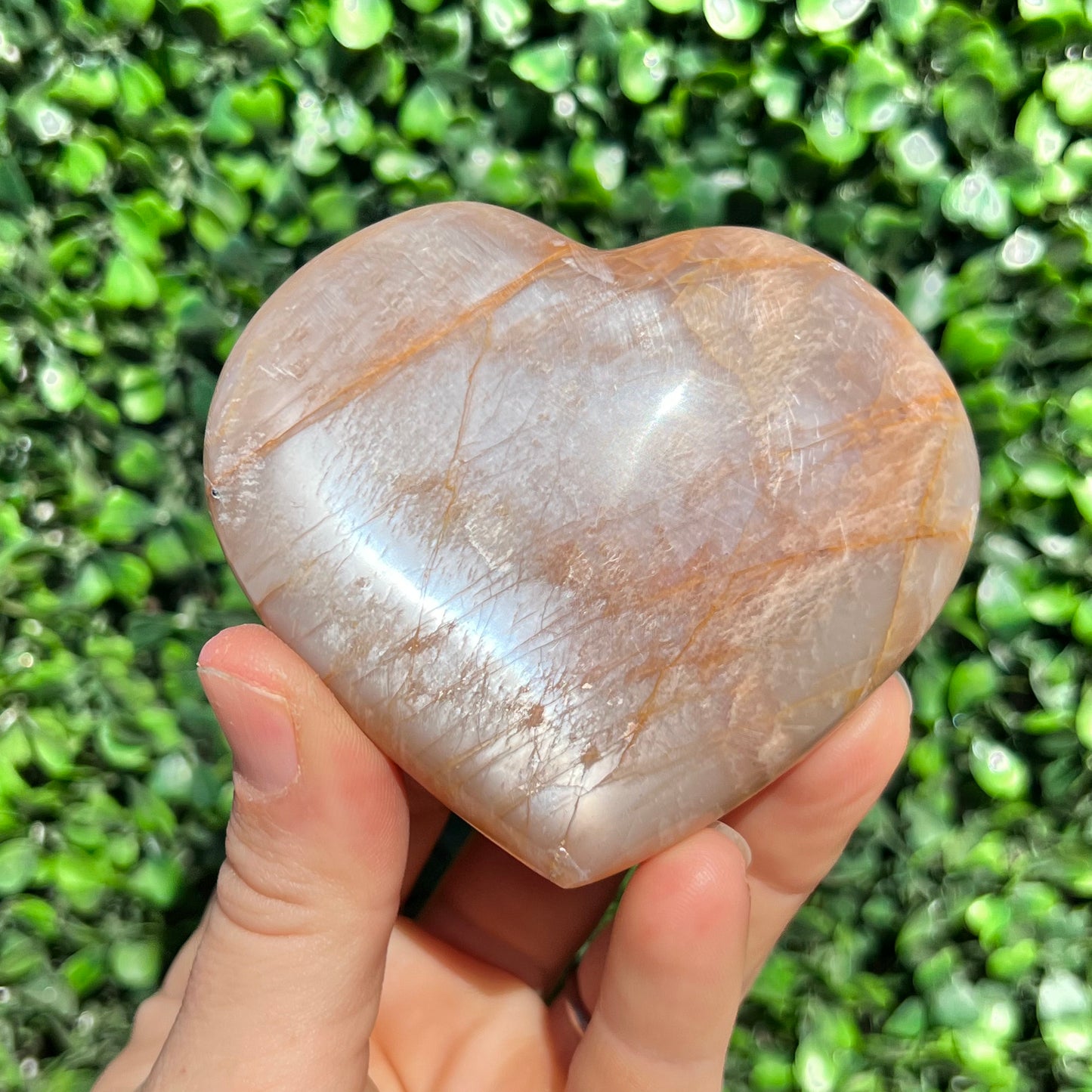 Peach Moonstone Heart