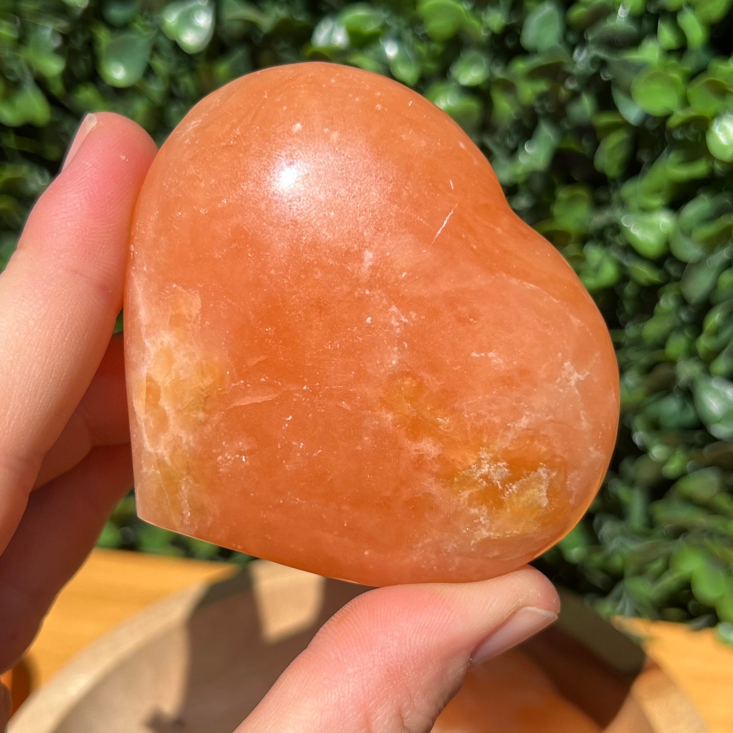 Tangerine Calcite Heart's