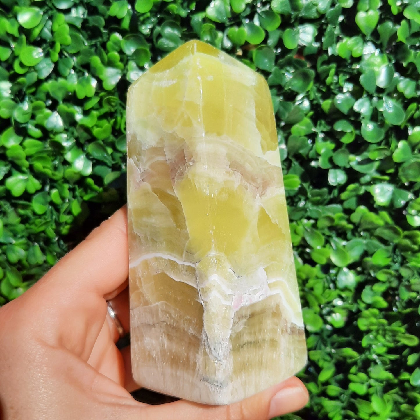 Golden Calcite Crystal Obelisk