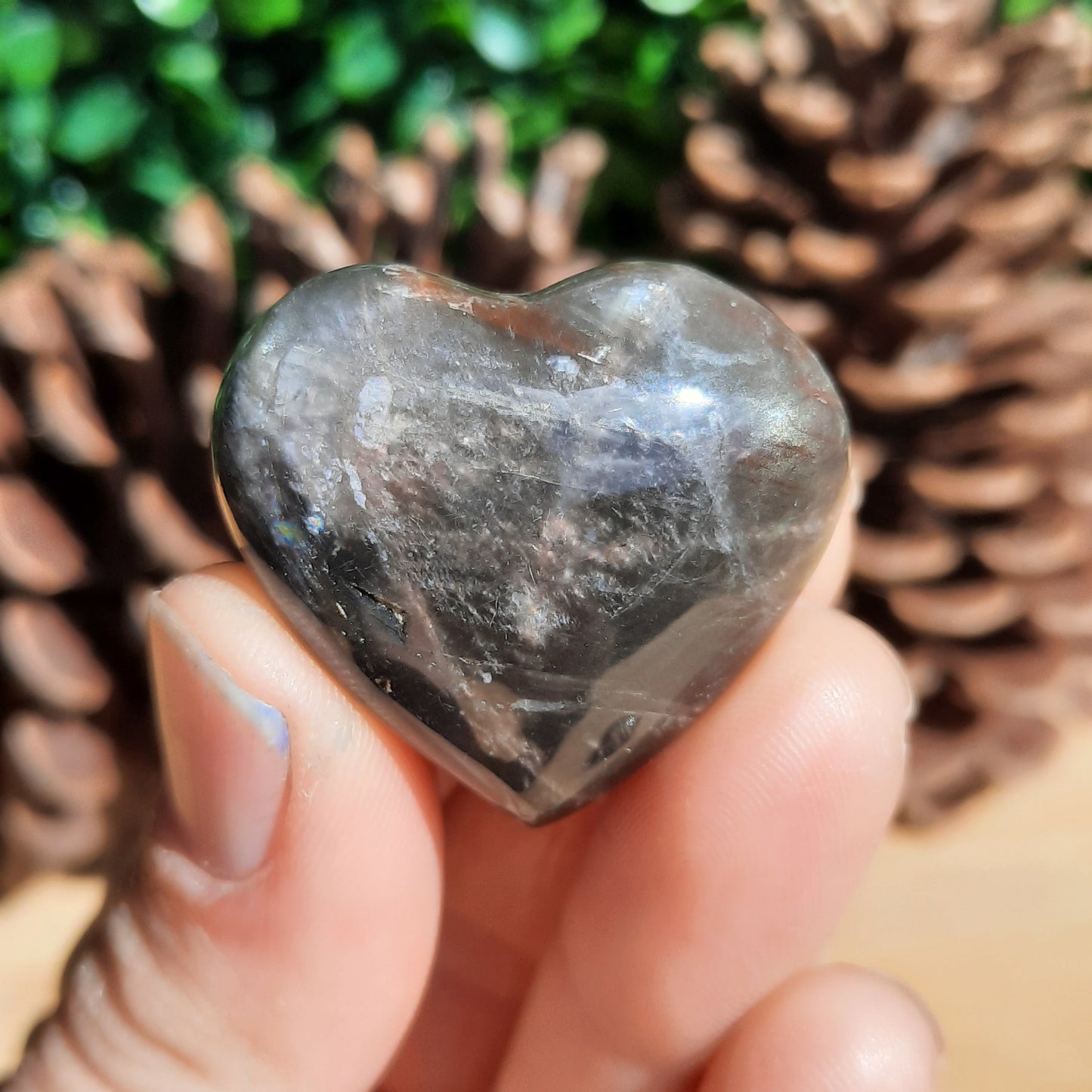 Black Moonstone Hearts ~ Small - The Crystal Society Pty Ltd