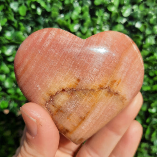 Sunset Banded Calcite Heart