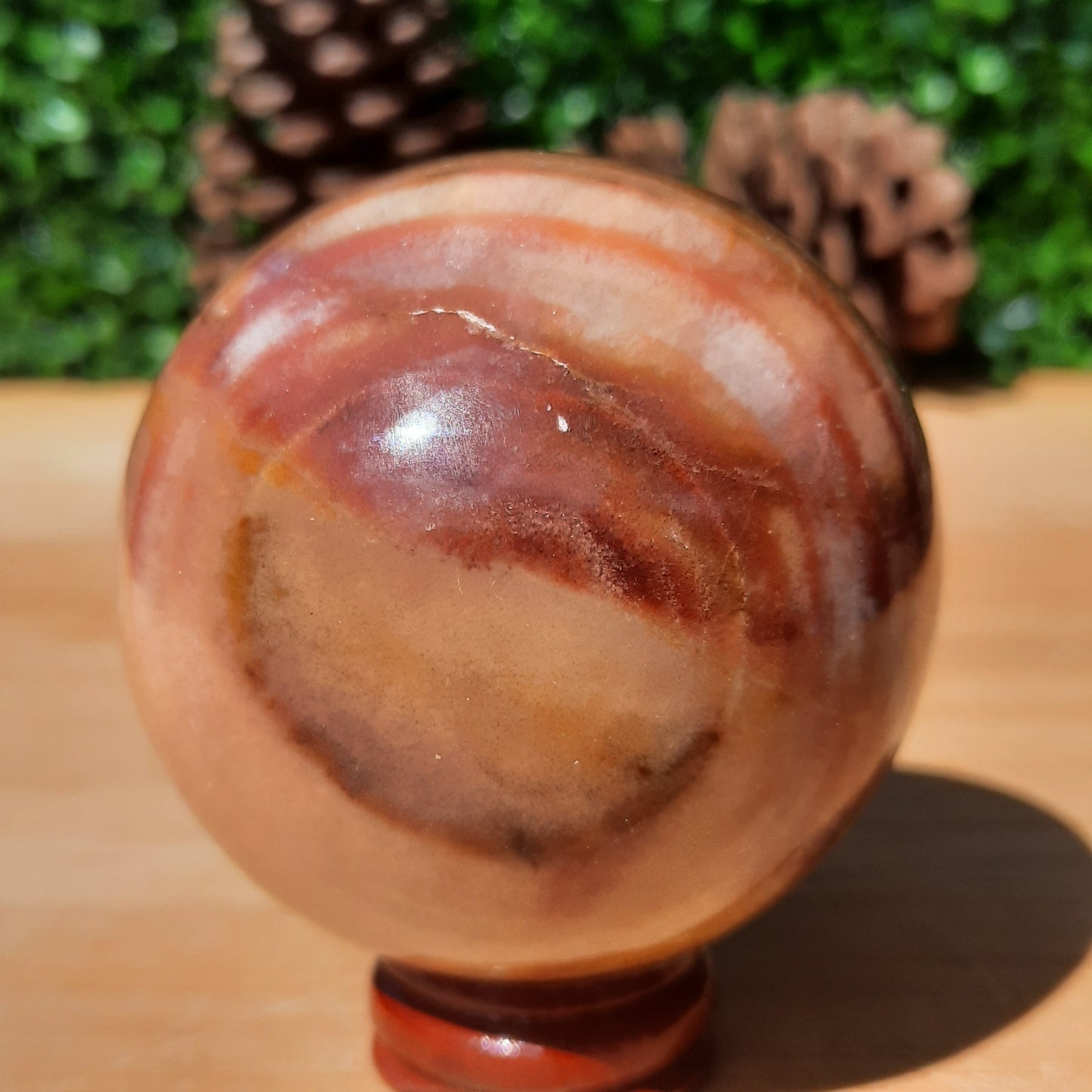 Sunset Banded Calcite Sphere