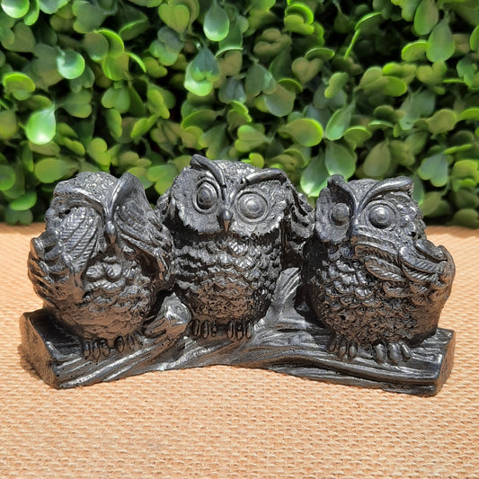Shungite Three Wise Owl's