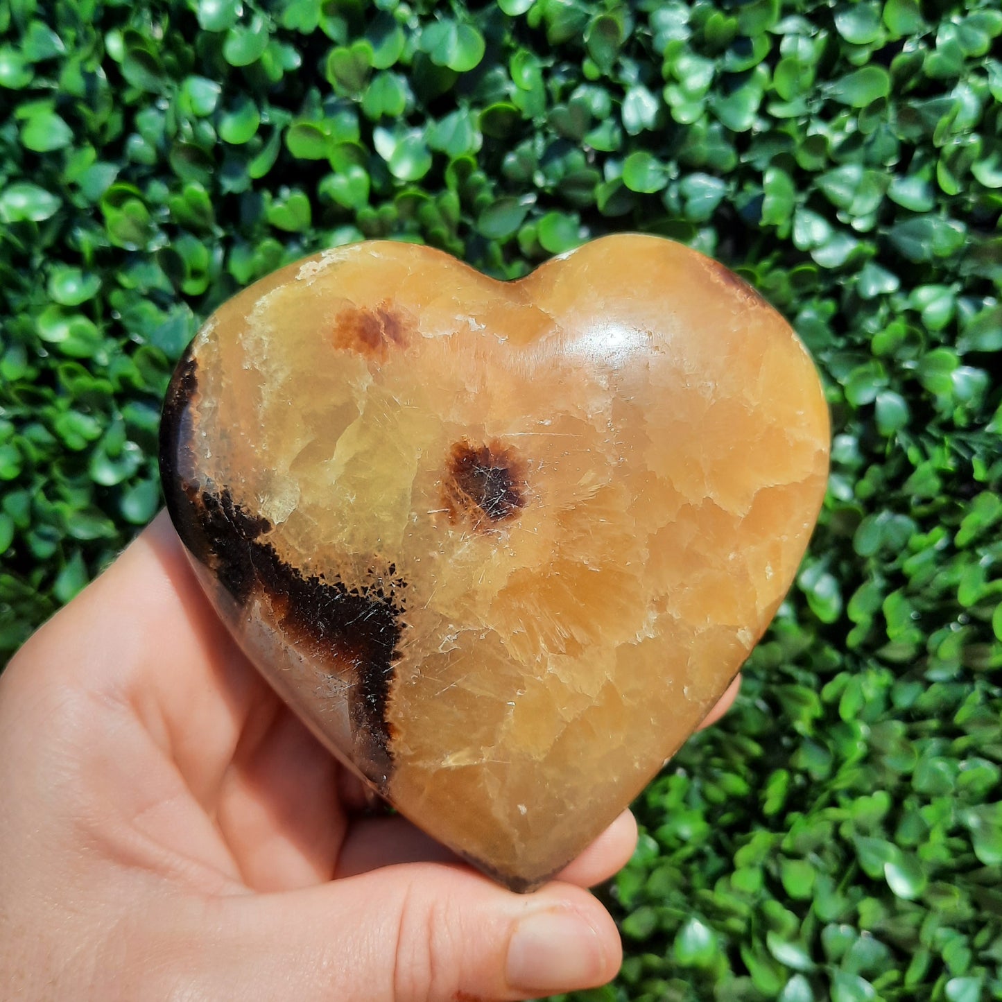 Septarian Heart With Yellow Calcite