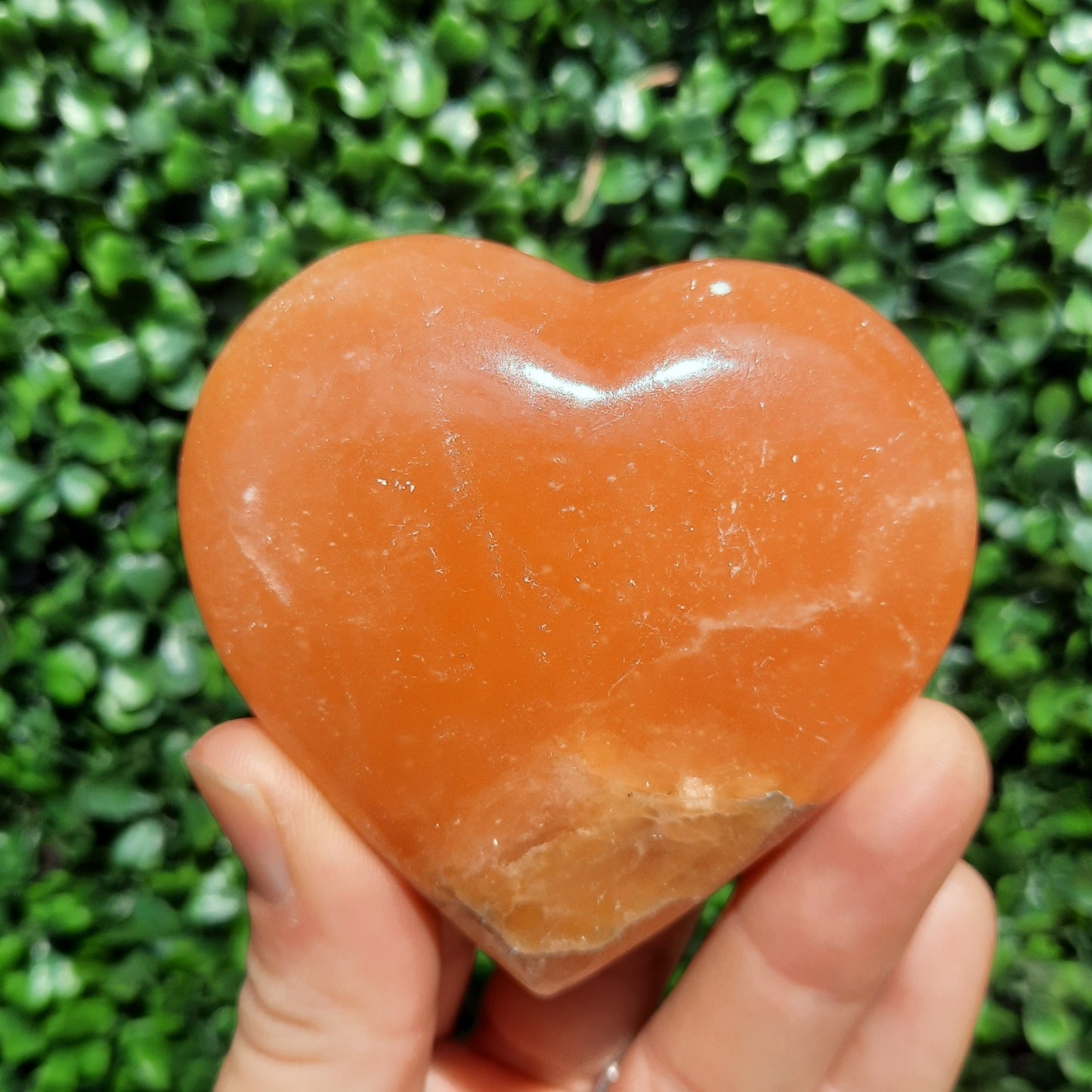 Tangerine Calcite Heart