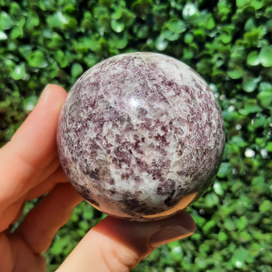 Lepidolite Rubellite Quartz Sphere