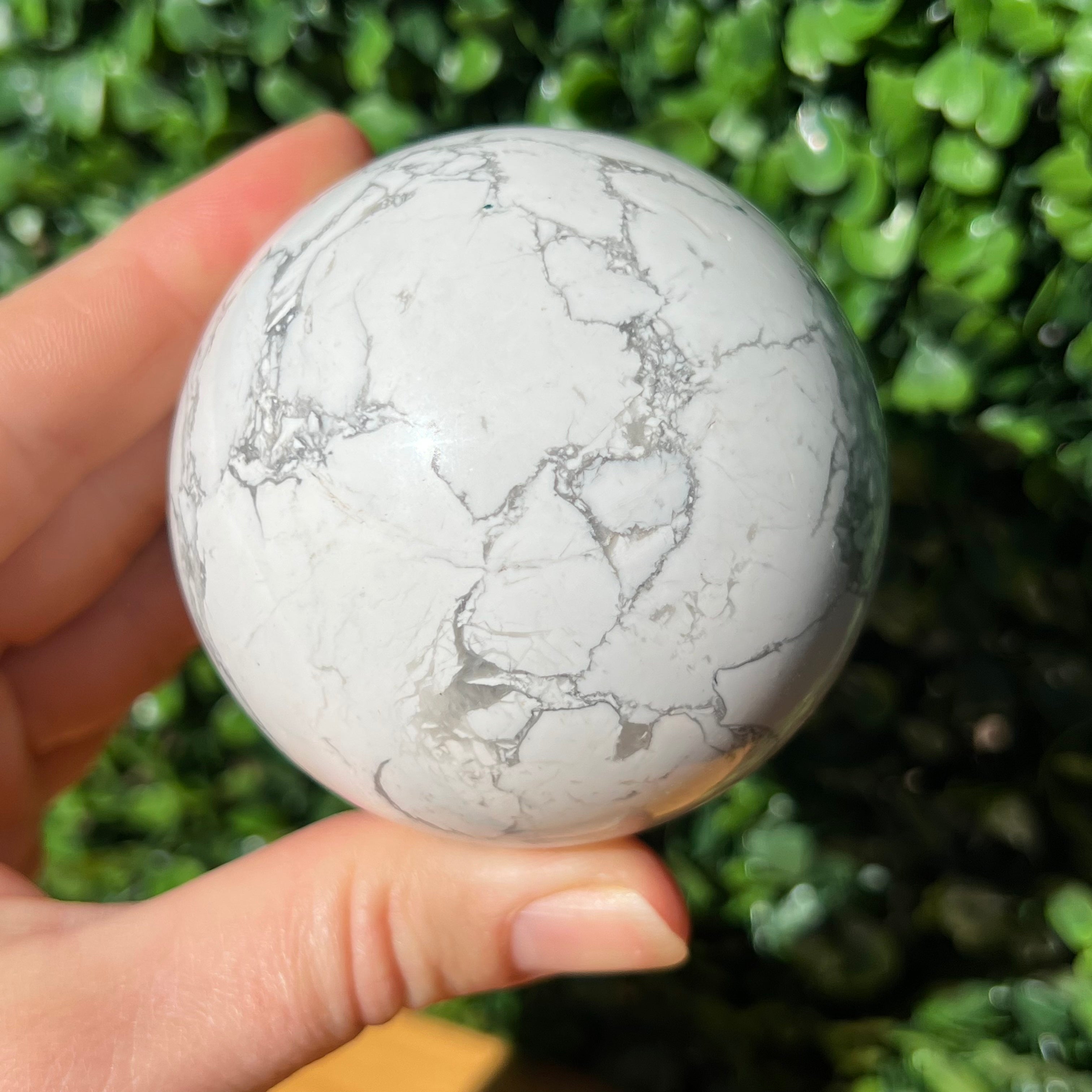 Howlite Sphere – The Crystal Society Pty Ltd
