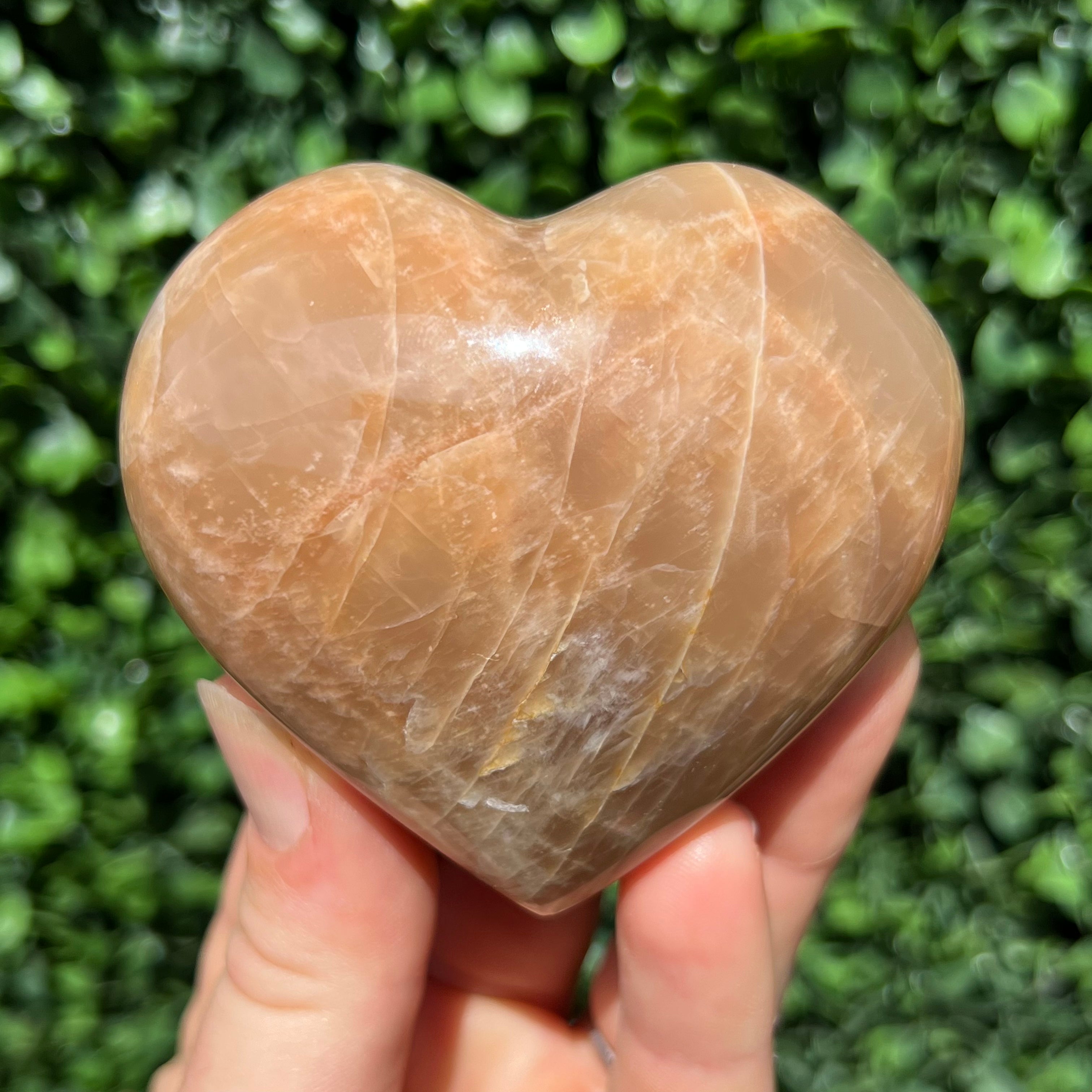 Peach Moonstone Puffed outlets Heart