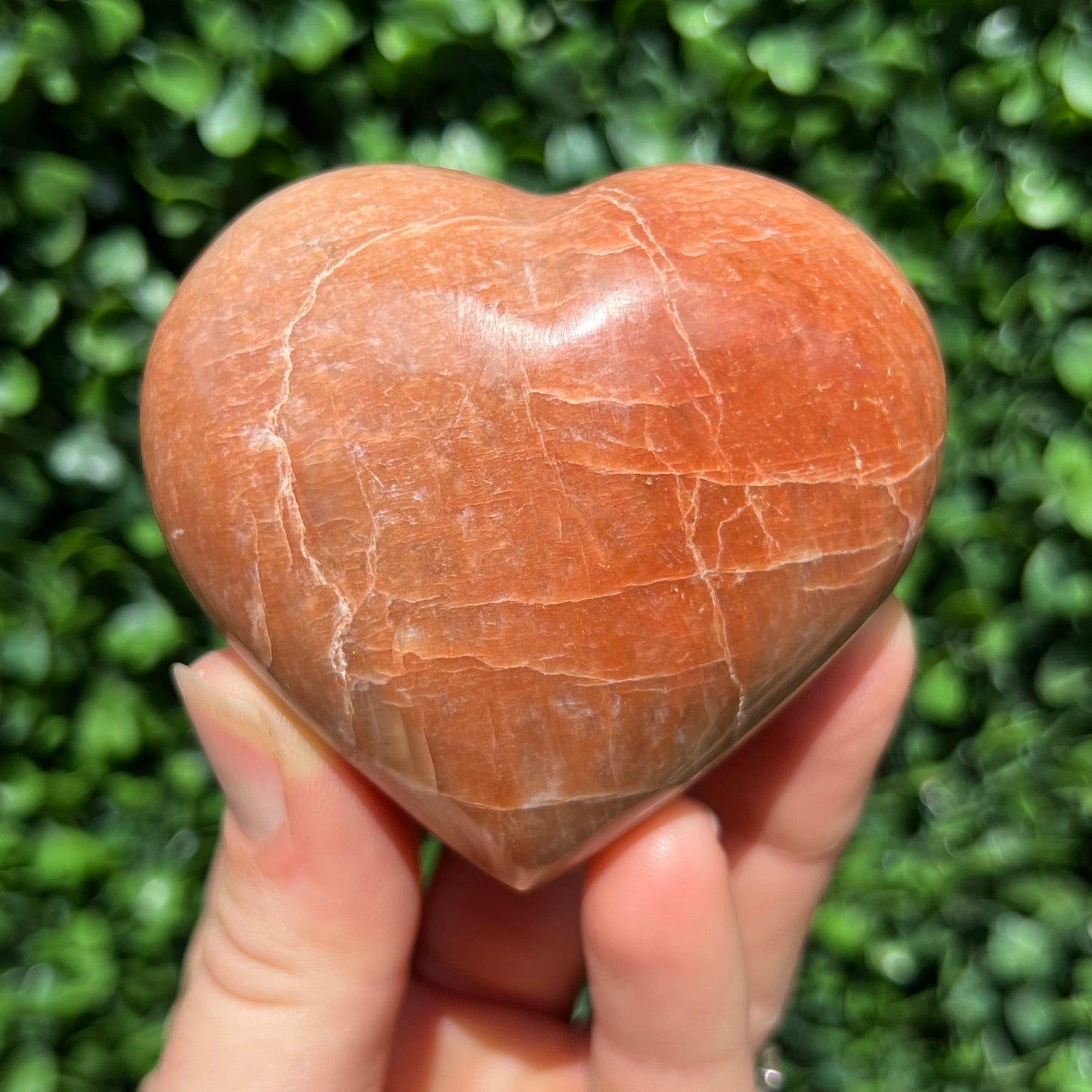 Peach Moonstone Heart