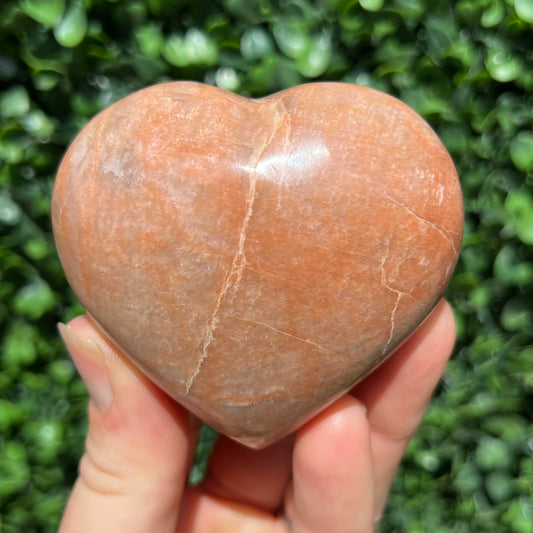 Peach Moonstone Heart