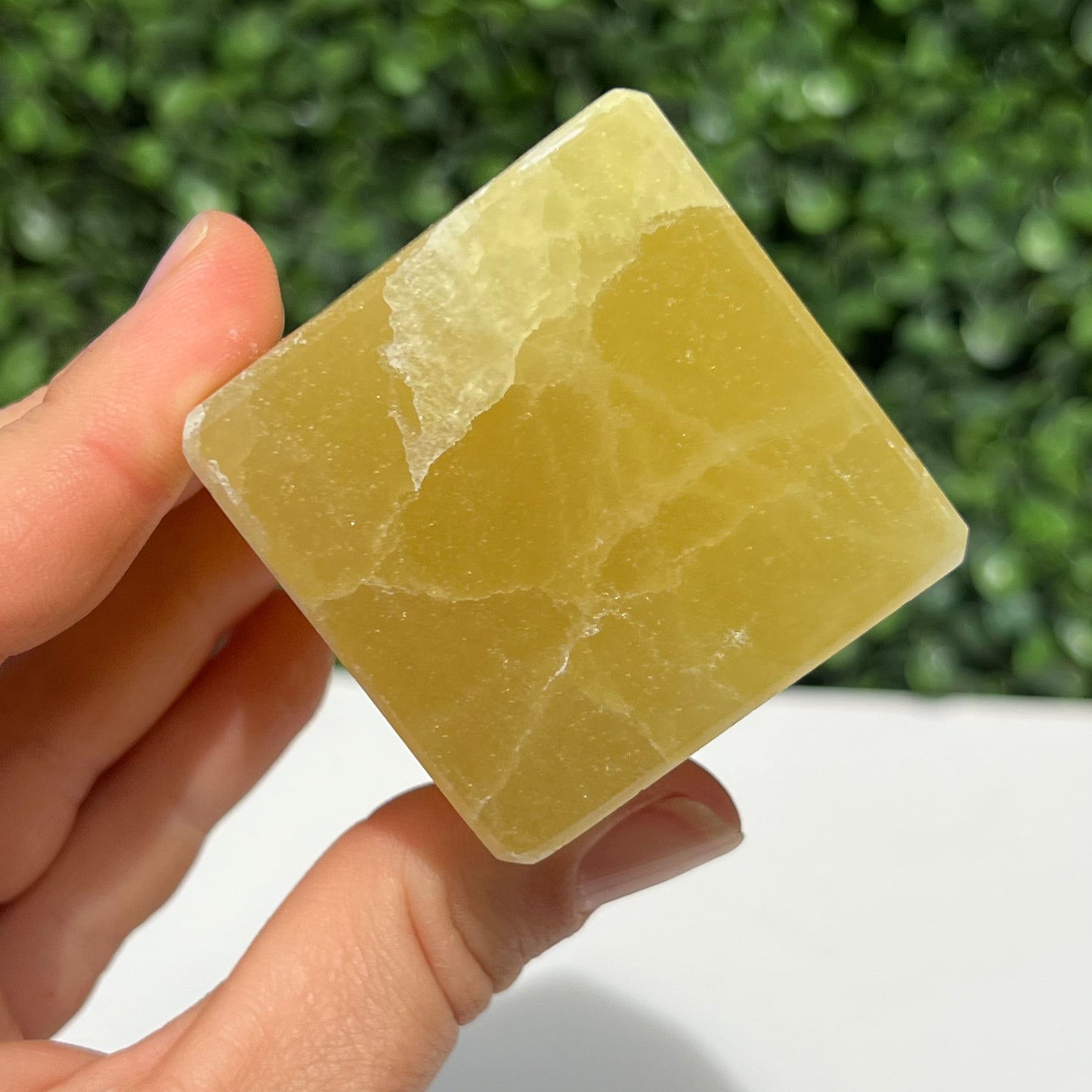 Golden Calcite Crystal Cube