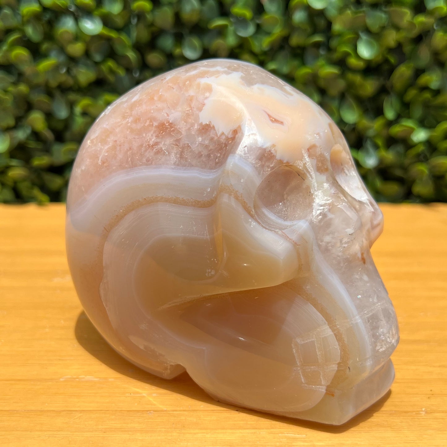 Flower Agate Quartz Skull