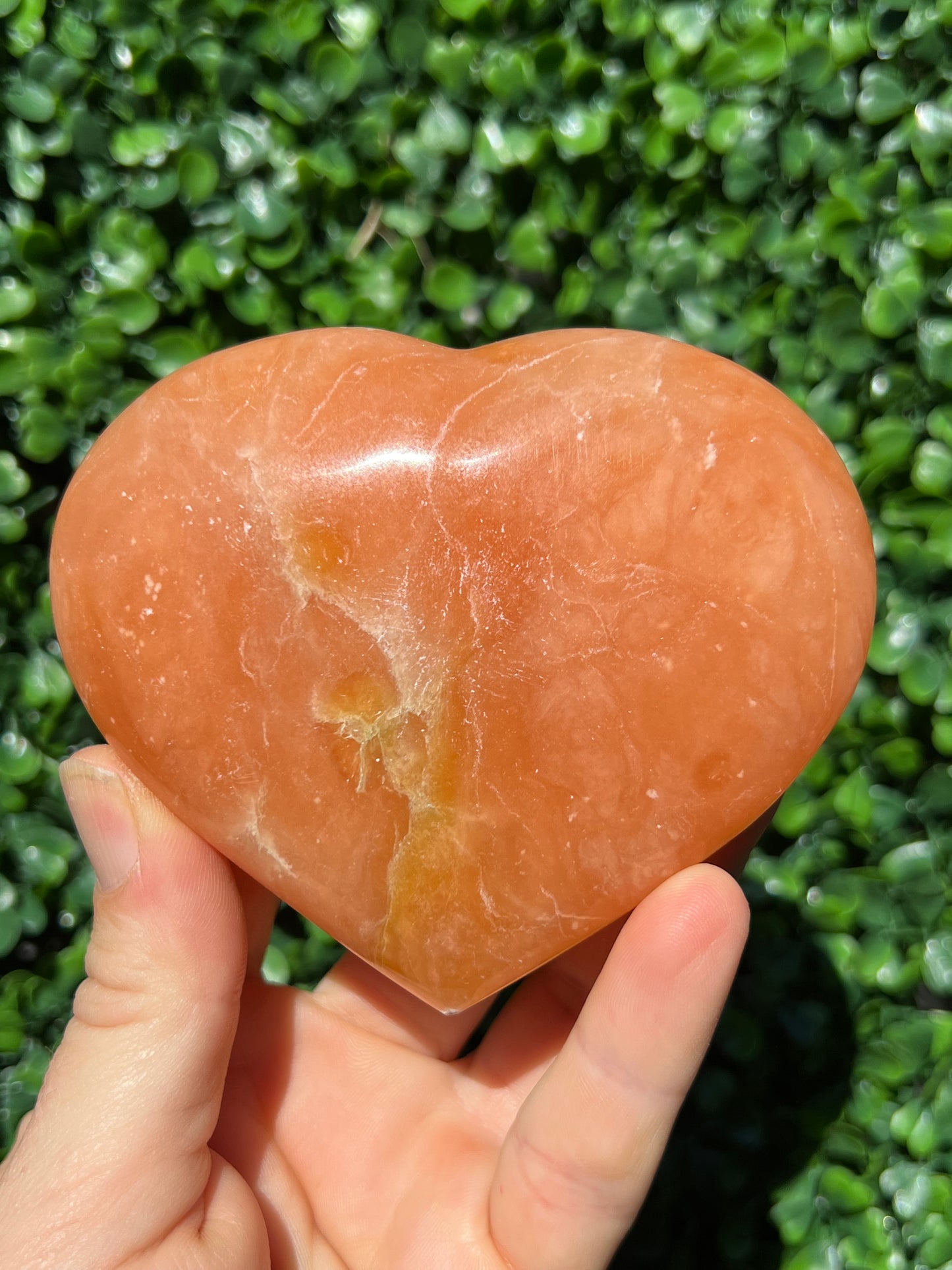 Tangerine Calcite Heart