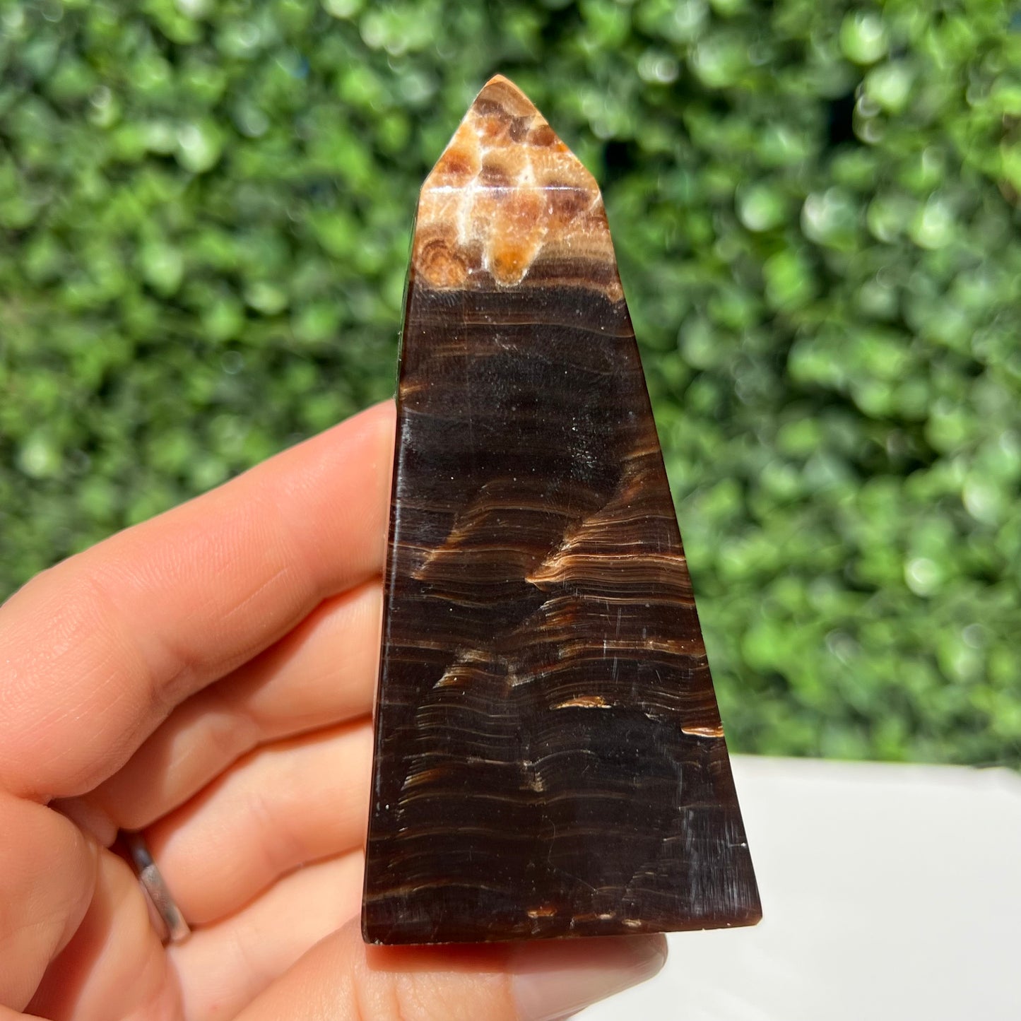 Chocolate Calcite Obelisk