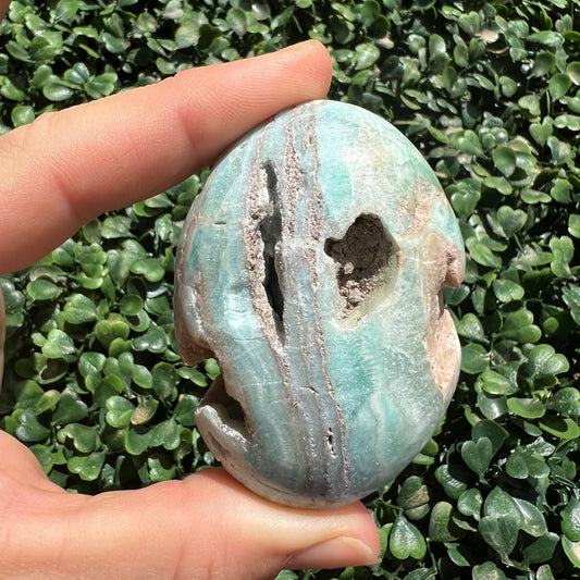 Blue Aragonite Palm Stone