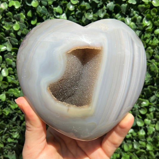 Agate Heart With Druzy