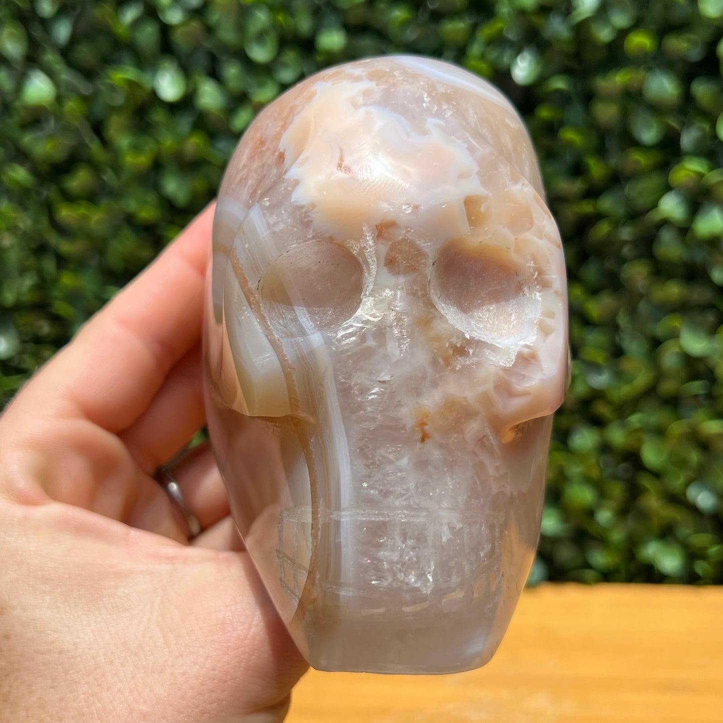 Flower Agate Quartz Skull