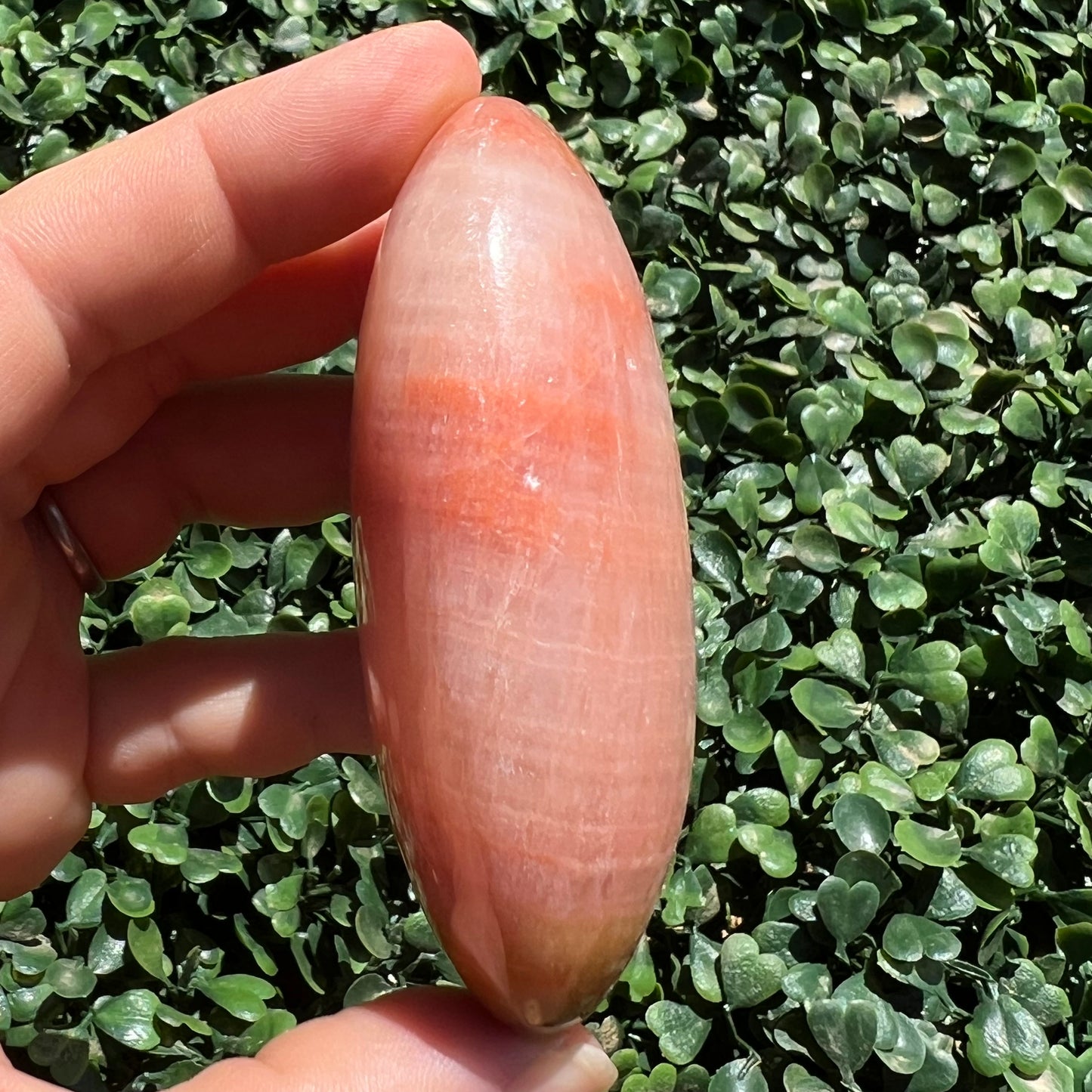 Sunset Banded Calcite Palm Stone
