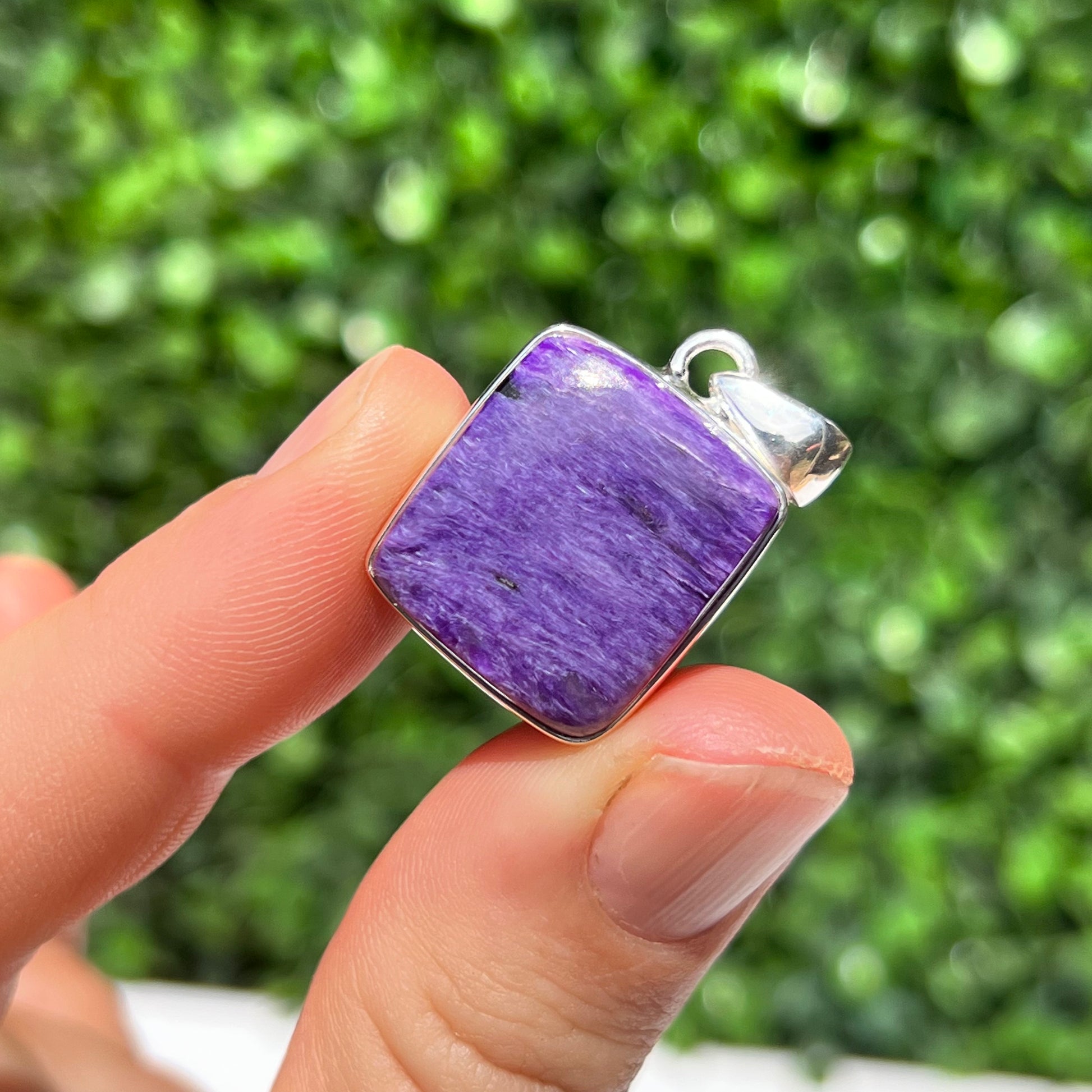 Charoite 925 Silver Pendant The Crystal Society Pty Ltd